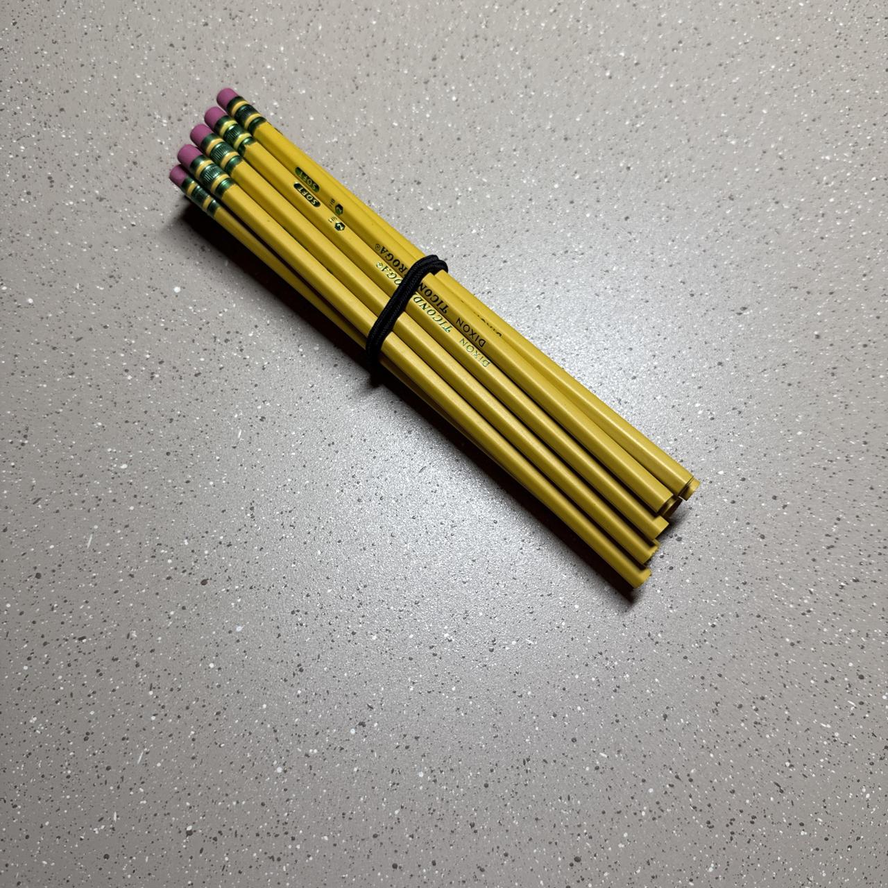 Yellow pencils with pink erasers #pencil #stationery