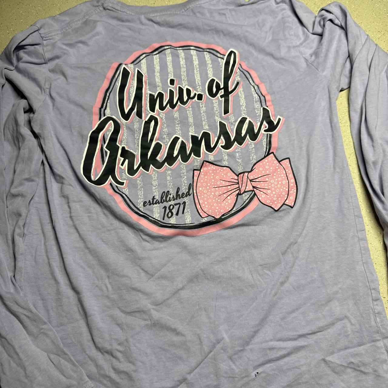 Gray long sleeve University of Arkansas shirt with...