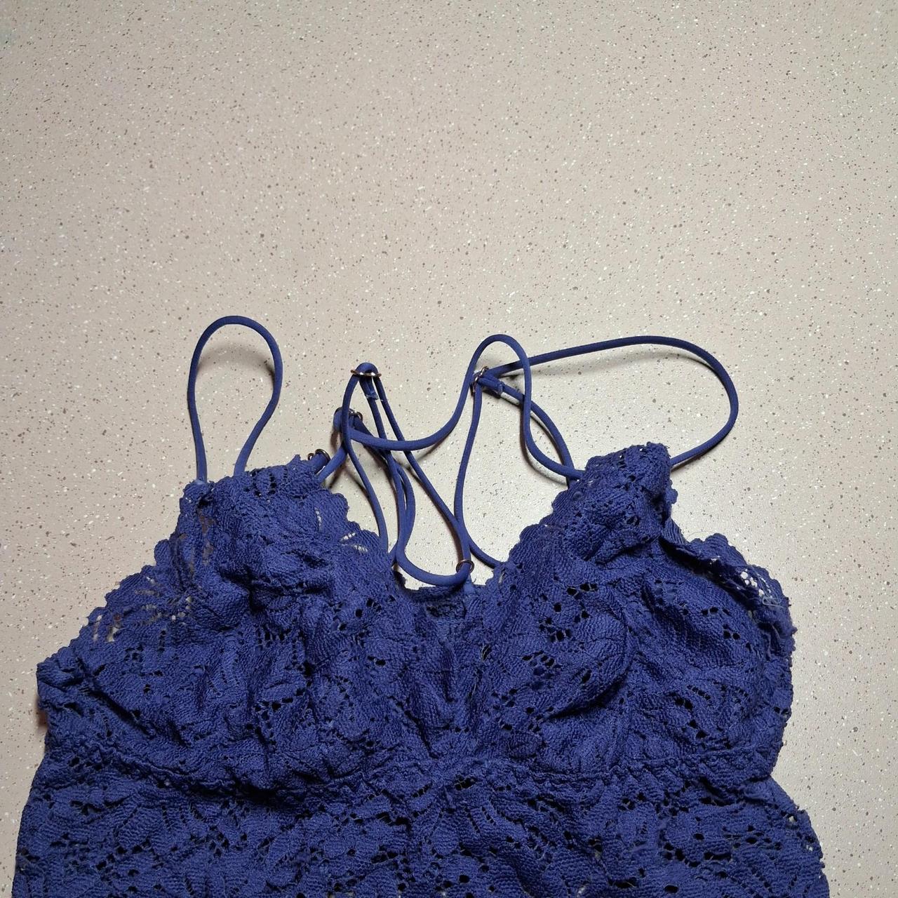 Navy blue lace crop top with adjustable straps #lace...