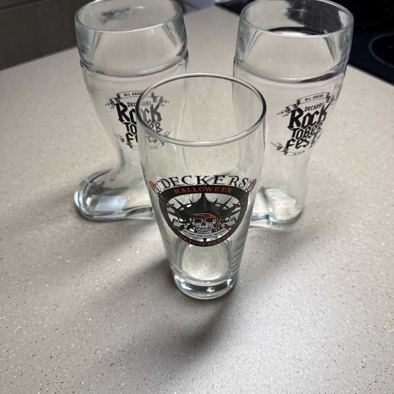 3 glass octoberfest cups