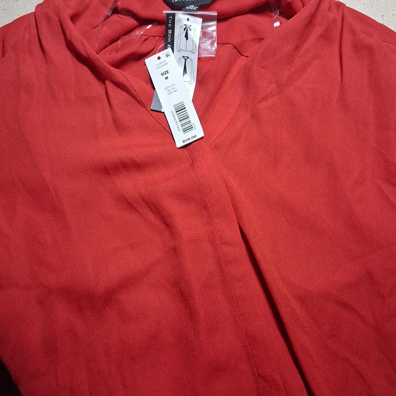 Red blouse with tie detail, size M #workwear...