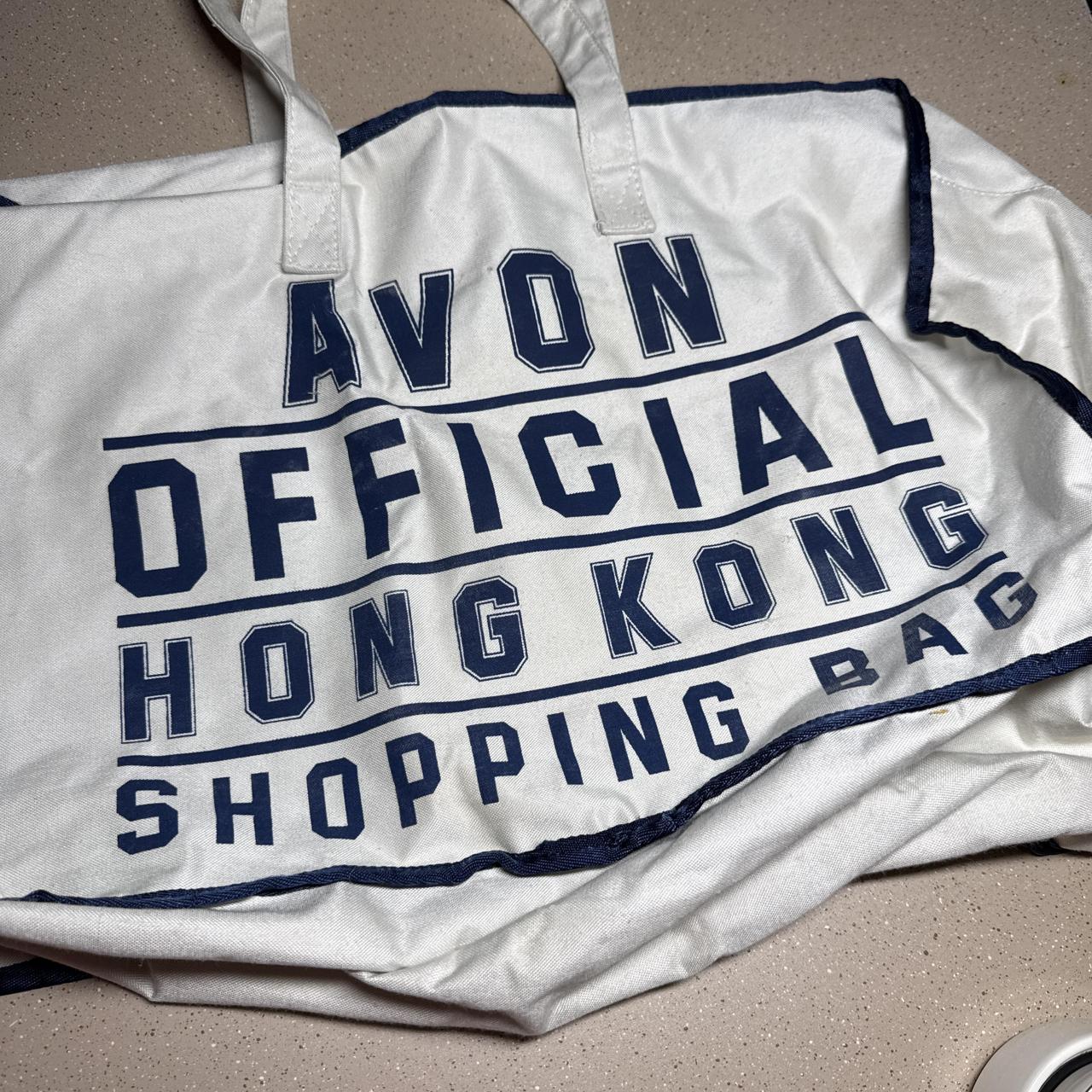 Avon Hong Kong shopping bag with blue text reading...