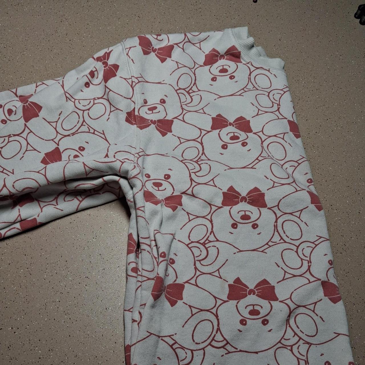 White &amp; red bear sweatshirt with red teddy bears and...