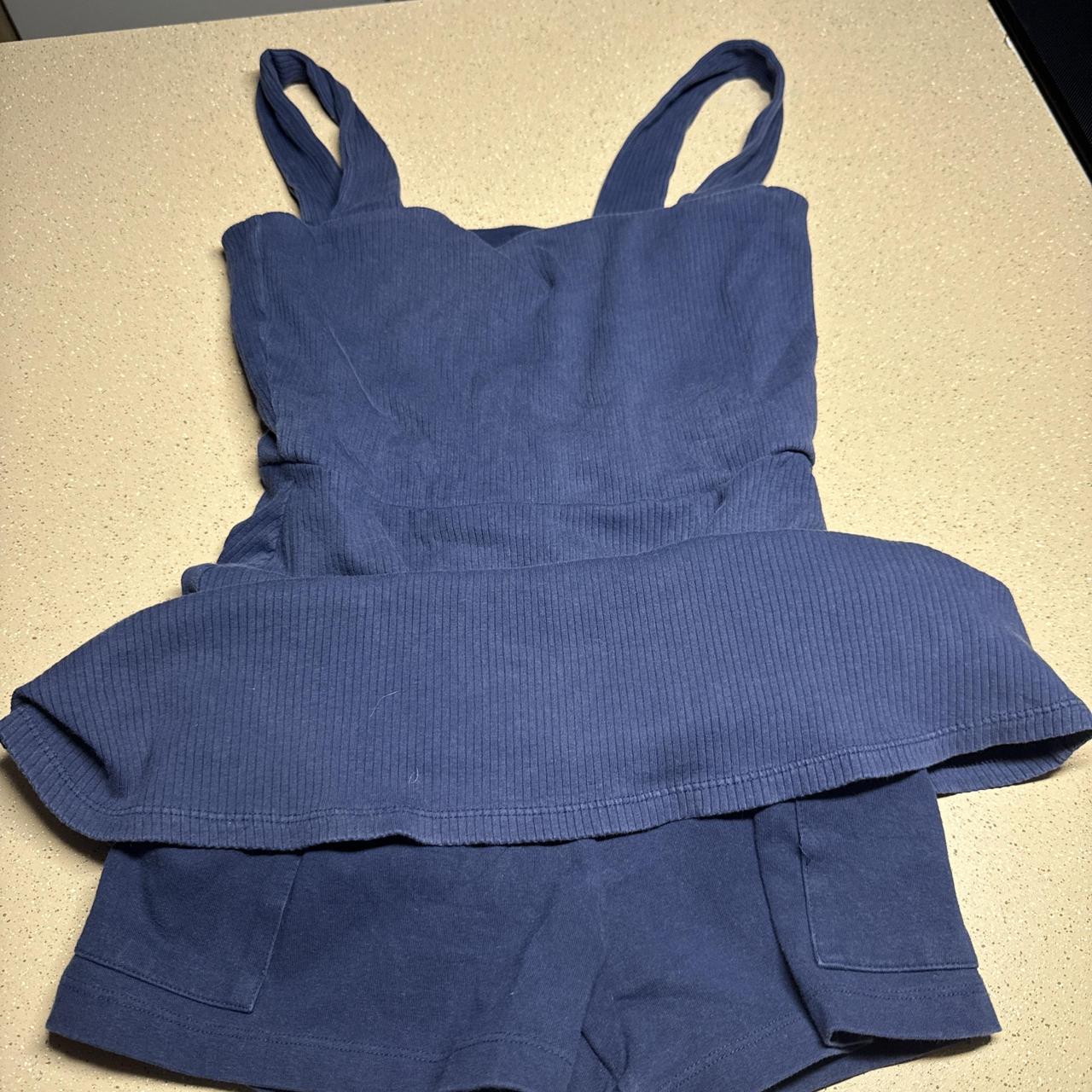 Victoria's Secret PINK blue ribbed knit set...