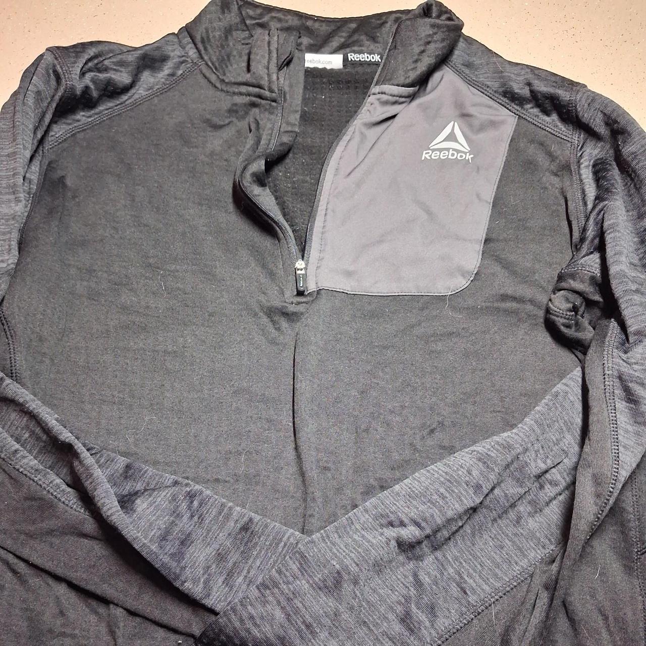 Reebok gray &amp; black quarter zip sweatshirt in size M...