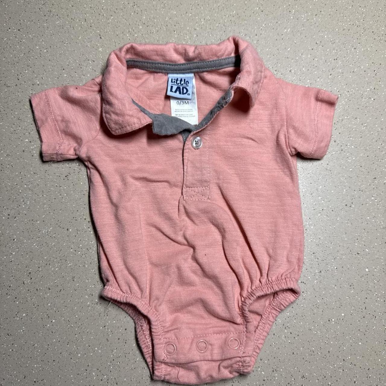 Little Lad pink polo bodysuit size 0-3 months...
