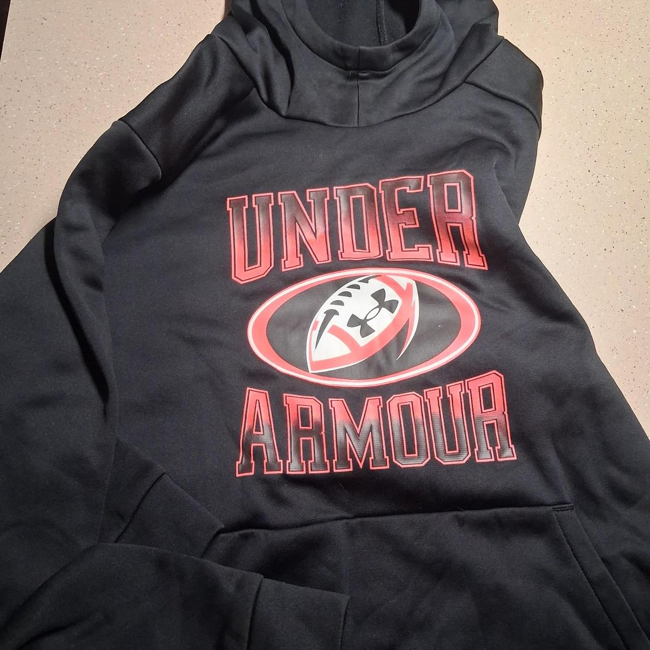 Under Armour black hoodie with red logo #athletic...