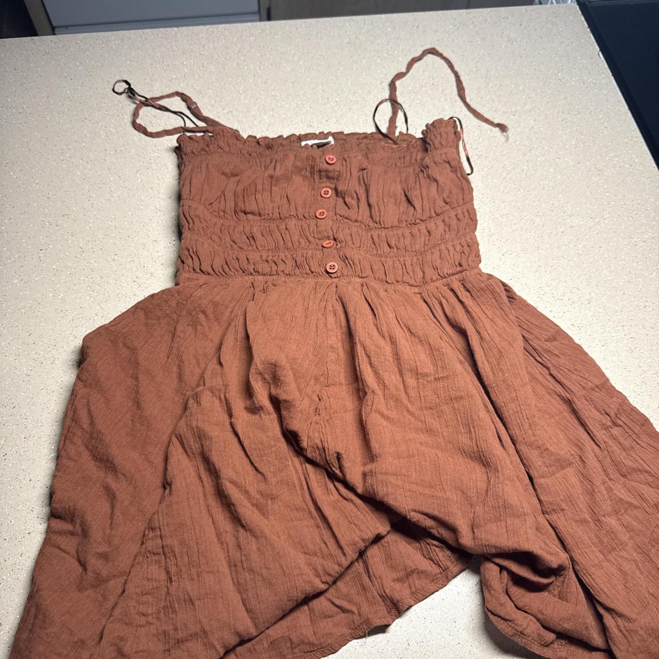 Aeropostale brown mini dress with adjustable straps,...