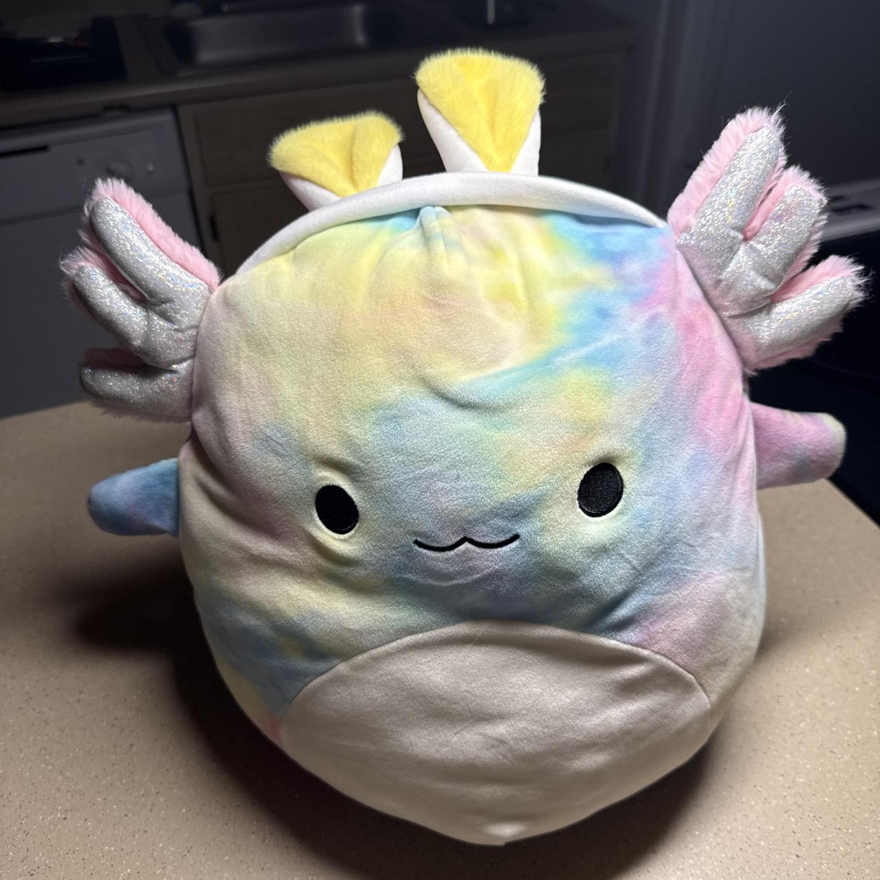 Squishmallow Tinley Axolotl with tie-dye pastel...