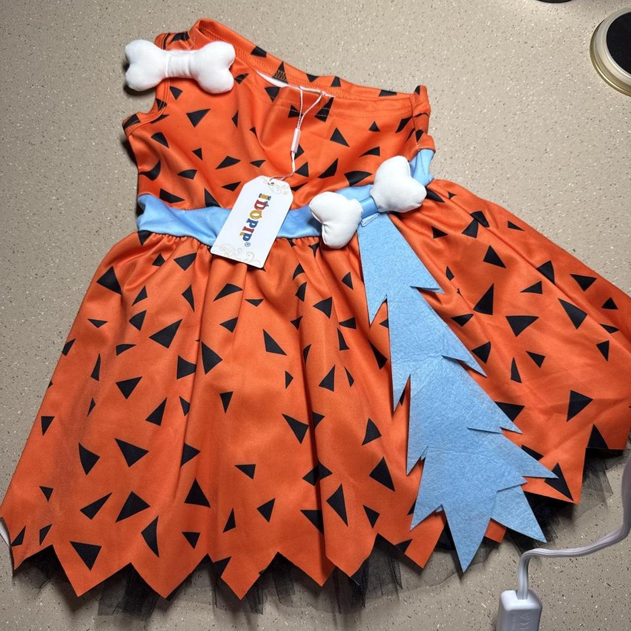 Pebbles flintstone costume Orange &amp; black triangle...