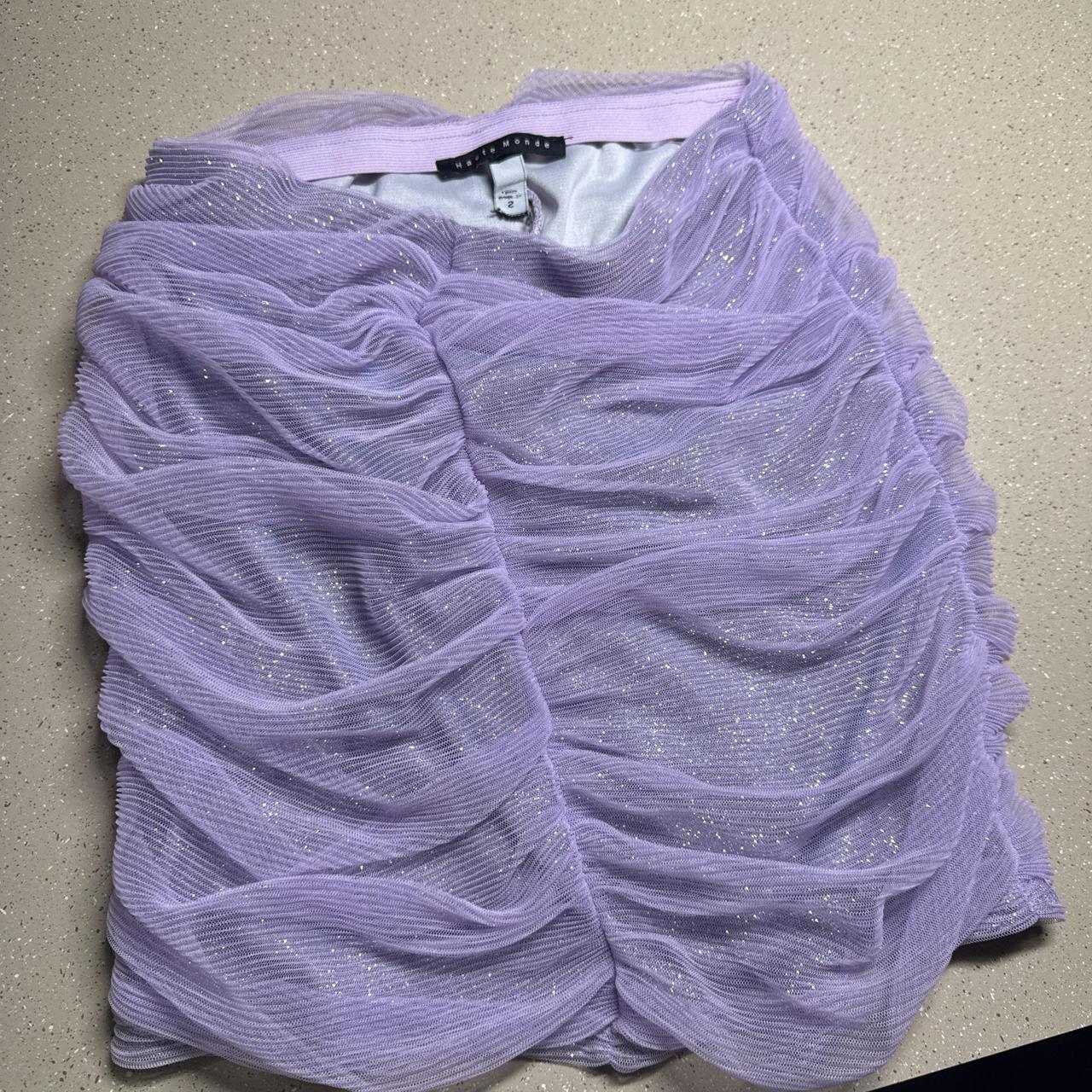 Havte Monde purple ruched skirt with glittery...