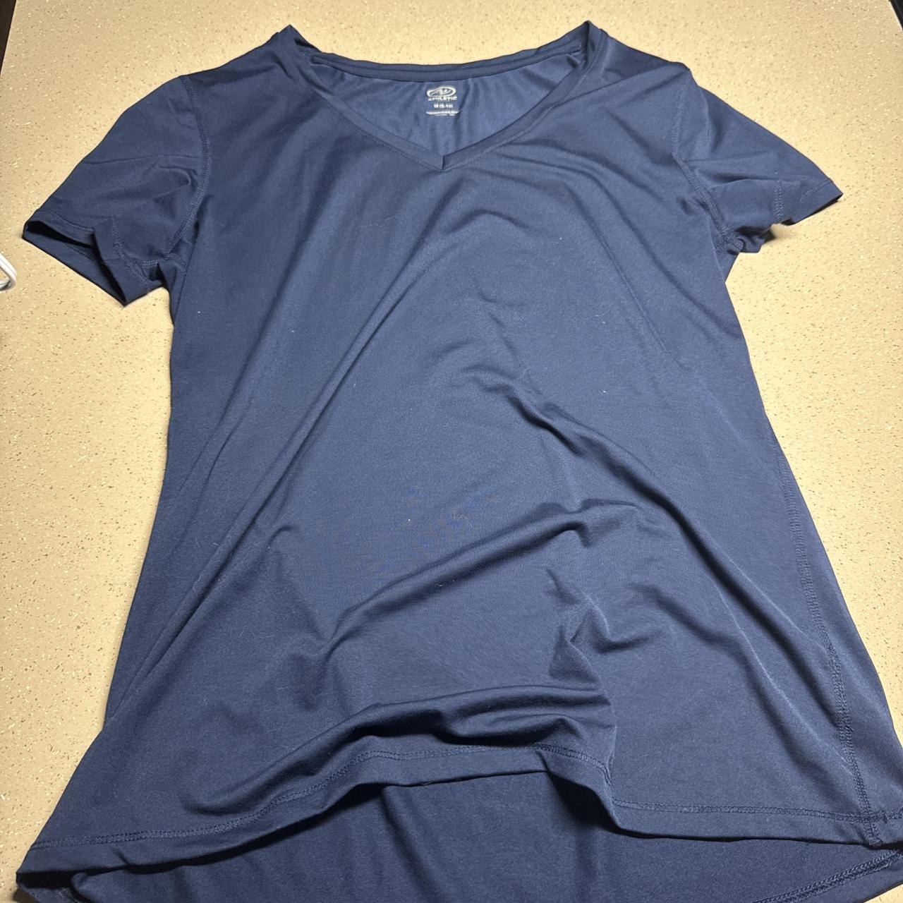 Athletic Works navy blue v-neck t-shirt in size M...
