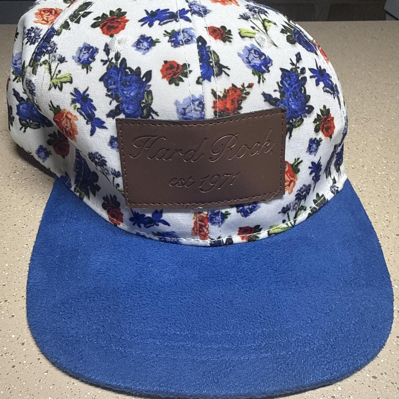 Hard Rock Cafe blue/red floral snapback cap...