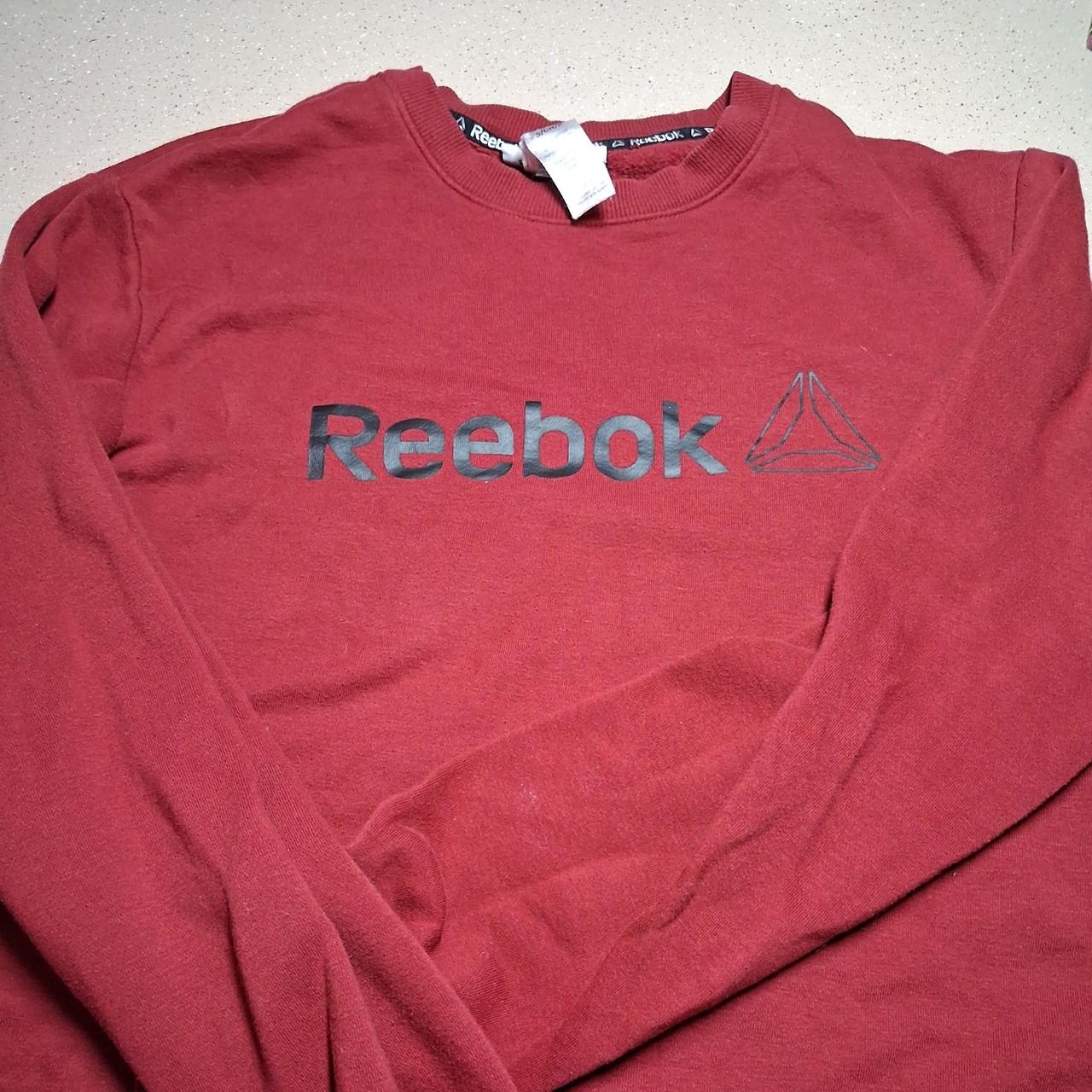 Red Reebok long sleeve cotton &amp; polyester shirt in a...
