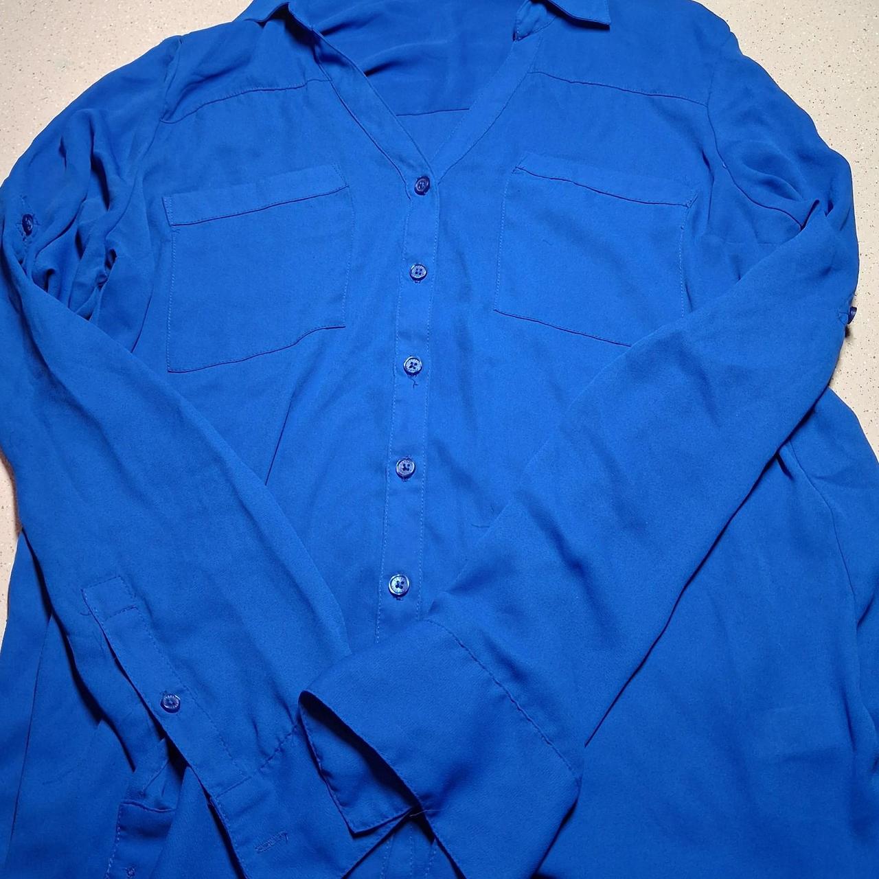 Express blue button-up shirt in size M #express...