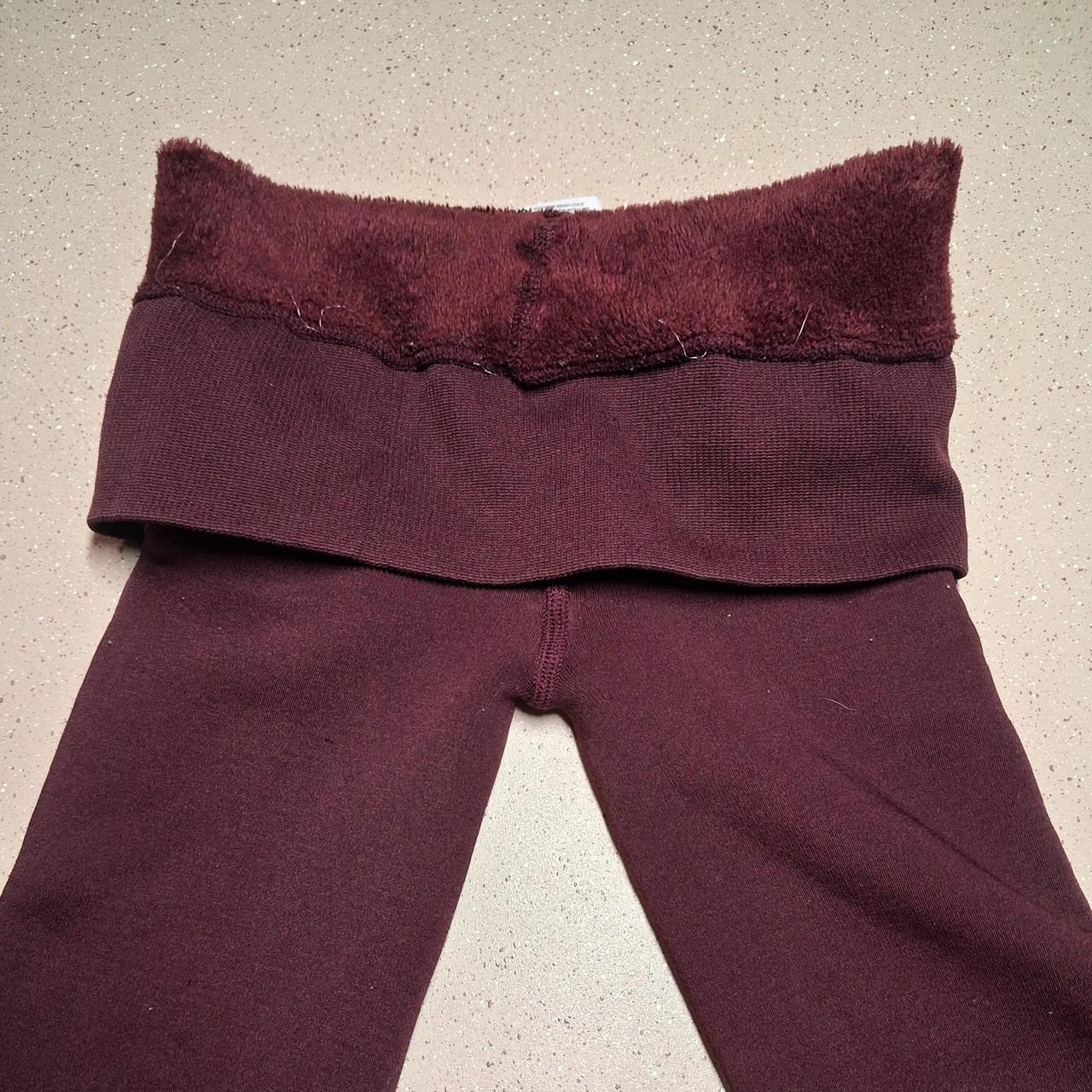 Time and Tru burgundy polyester leggings with fur...